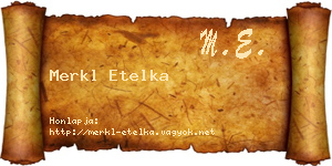 Merkl Etelka névjegykártya